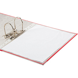 Папка-регистратор Комус Экономи 75 мм красная бумвинил/бумага с защитным уголком