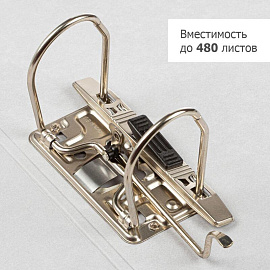 Папка-регистратор Комус Экономи 75 мм зелёная бумвинил/бумага с защитным уголком