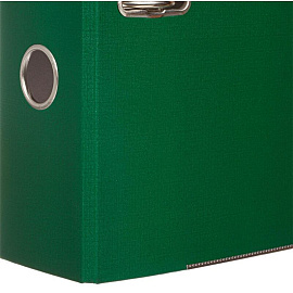 Папка-регистратор Комус Экономи 75 мм зелёная бумвинил/бумага с защитным уголком