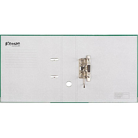 Папка-регистратор Комус Экономи 75 мм зелёная бумвинил/бумага с защитным уголком