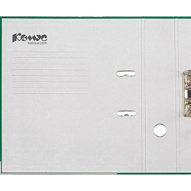 Папка-регистратор Комус Экономи 75 мм зелёная бумвинил/бумага с защитным уголком