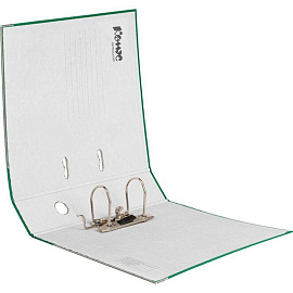 Папка-регистратор Комус Экономи 75 мм зелёная бумвинил/бумага с защитным уголком