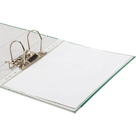 Папка-регистратор Комус Экономи 75 мм зелёная бумвинил/бумага с защитным уголком