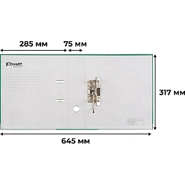 Папка-регистратор Комус Экономи 75 мм зелёная бумвинил/бумага с защитным уголком