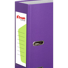 Папка-регистратор Комус Экономи 75 мм фиолетовая бумвинил/бумага с защитным уголком