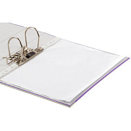 Папка-регистратор Комус Экономи 75 мм фиолетовая бумвинил/бумага с защитным уголком