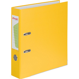 Папка-регистратор Комус Экономи 75 мм жёлтая бумвинил/бумага с защитным уголком