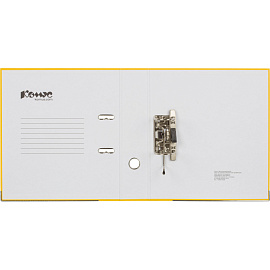 Папка-регистратор Комус Экономи 75 мм жёлтая бумвинил/бумага с защитным уголком