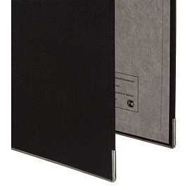 Папка-регистратор Комус Экономи 75 мм чёрная бумвинил/бумага с защитным уголком