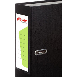 Папка-регистратор Комус Экономи 75 мм чёрная бумвинил/бумага с защитным уголком