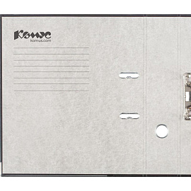 Папка-регистратор Комус Экономи 75 мм чёрная бумвинил/бумага с защитным уголком