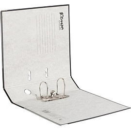 Папка-регистратор Комус Экономи 75 мм чёрная бумвинил/бумага с защитным уголком