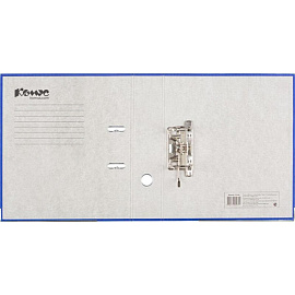 Папка-регистратор Комус Экономи 75 мм синяя бумвинил/бумага с защитным уголком