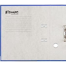 Папка-регистратор Комус Экономи 75 мм синяя бумвинил/бумага с защитным уголком