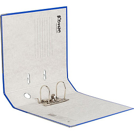 Папка-регистратор Комус Экономи 75 мм синяя бумвинил/бумага с защитным уголком