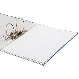 Папка-регистратор Комус Экономи 75 мм синяя бумвинил/бумага с защитным уголком