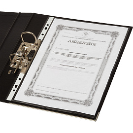 Папка-регистратор Комус Стандарт 50 мм черная бумвинил