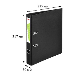 Папка-регистратор Комус Стандарт 50 мм черная бумвинил