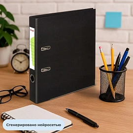 Папка-регистратор Комус Стандарт 50 мм черная бумвинил