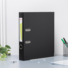 Папка-регистратор Комус Стандарт 50 мм черная бумвинил