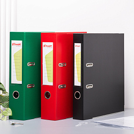 Папка-регистратор Комус Стандарт 50 мм черная бумвинил