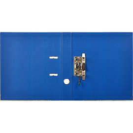 Папка-регистратор Комус Стандарт 50 мм синяя бумвинил с защитным уголком