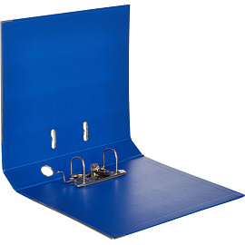 Папка-регистратор Комус Стандарт 50 мм синяя бумвинил с защитным уголком