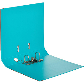 Папка-регистратор Комус Стандарт 50 мм бирюзовая бумвинил с защитным уголком