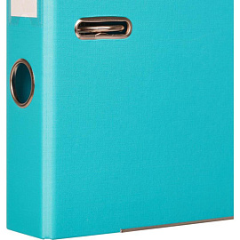Папка-регистратор Комус Стандарт 50 мм бирюзовая бумвинил с защитным уголком