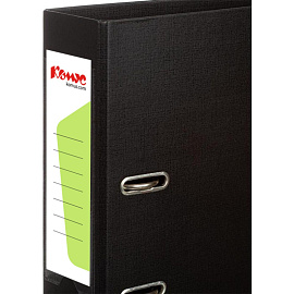 Папка-регистратор Комус Стандарт 75 мм чёрная бумвинил с защитным уголком