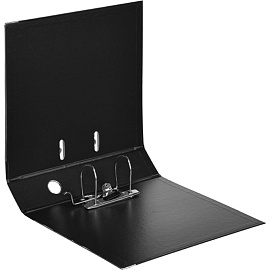 Папка-регистратор Комус Стандарт 75 мм чёрная бумвинил с защитным уголком