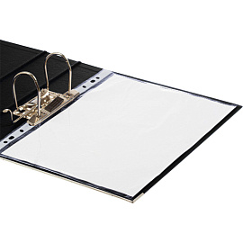 Папка-регистратор Комус Стандарт 75 мм чёрная бумвинил с защитным уголком