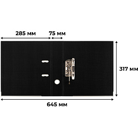 Папка-регистратор Комус Стандарт 75 мм чёрная бумвинил с защитным уголком