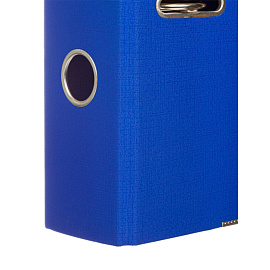 Папка-регистратор Комус Стандарт 75 мм синяя бумвинил с защитным уголком