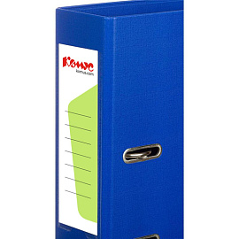 Папка-регистратор Комус Стандарт 75 мм синяя бумвинил с защитным уголком