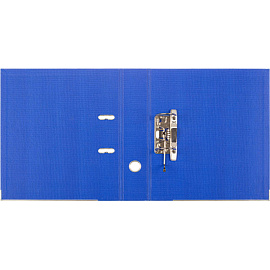 Папка-регистратор Комус Стандарт 75 мм синяя бумвинил с защитным уголком