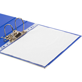 Папка-регистратор Комус Стандарт 75 мм синяя бумвинил с защитным уголком