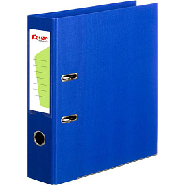 Папка-регистратор Комус Стандарт 75 мм синяя бумвинил с защитным уголком