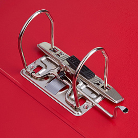 Папка-регистратор Комус Стандарт 75 мм красная бумвинил с защитным уголком