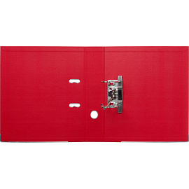 Папка-регистратор Комус Стандарт 75 мм красная бумвинил с защитным уголком