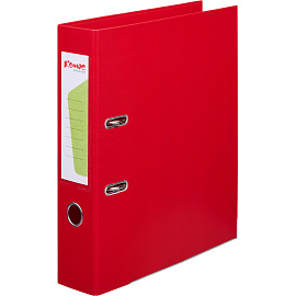 Папка-регистратор Комус Стандарт 75 мм красная бумвинил с защитным уголком