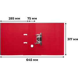Папка-регистратор Комус Стандарт 75 мм красная бумвинил с защитным уголком