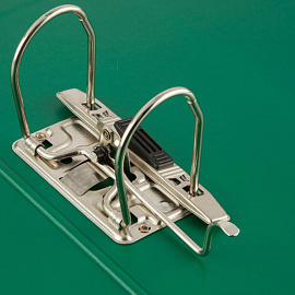 Папка-регистратор Комус Стандарт 75 мм зелёная бумвинил с защитным уголком