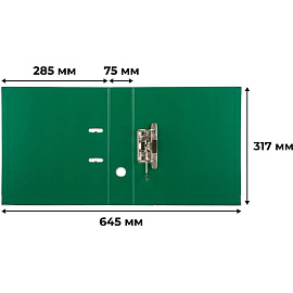 Папка-регистратор Комус Стандарт 75 мм зелёная бумвинил с защитным уголком