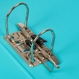 Папка-регистратор Комус Стандарт 75 мм бирюзовая бумвинил с защитным уголком