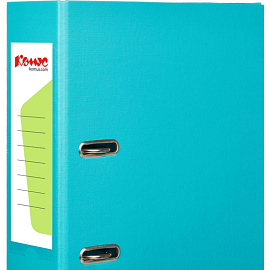 Папка-регистратор Комус Стандарт 75 мм бирюзовая бумвинил с защитным уголком