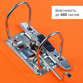 Папка-регистратор Комус Стандарт 75 мм оранжевая бумвинил с защитным уголком