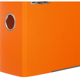 Папка-регистратор Комус Стандарт 75 мм оранжевая бумвинил с защитным уголком
