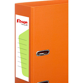 Папка-регистратор Комус Стандарт 75 мм оранжевая бумвинил с защитным уголком