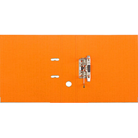 Папка-регистратор Комус Стандарт 75 мм оранжевая бумвинил с защитным уголком